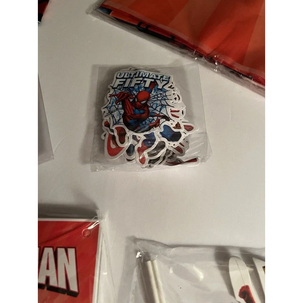 Spiderman Theme Birthday Party Decorate Supplies，Balloon Banner Cake Toppers Set